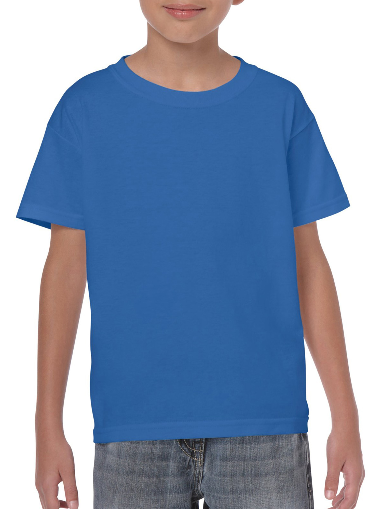 Gildan Adult Cotton Short Sleeve Blue Crew T-Shirt, 1-Pack, Small -  Walmart.com