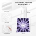 thumbnail image 4 of DouZhe Reusable Grocery Bags, Fractal Purple Mandala Lightweight Polyester Canvas Cloth Tote Bag for Travle Gym Shopping School, 15" x 16", 4 of 7