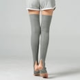 thumbnail image 3 of Women Yoga Stockings Open Heel Ribbed Knit Thigh High Leg Warmers for Ballet Dancing Lounging, 3 of 8