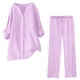 thumbnail image 2 of Conjunto de 2 piezas para mujer: pantalones anchos con cintura elástica y blusa de manga larga - Ropa informal para todas las estaciones - Poliéster, tallas S-XL, 2 of 5