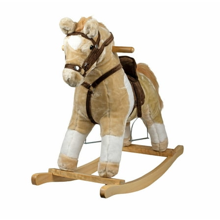 Ponyland 26 Inch Rideon Tan and White Rocking Horse with Interactive Sounds