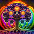 thumbnail image 2 of The Psychedelic Forest - Psychedelic Tree Canvas Wall Art, 2 of 2