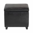 thumbnail image 5 of Baxton Studio Black Full Leather Small Storage Cube Ottoman, 5 of 9