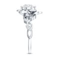 thumbnail image 3 of Rosec Jewels Certified Moissanite Floral Engagement Ring for Women ( D-VS1 Quality), 14K White Gold, US 8.50, 3 of 8