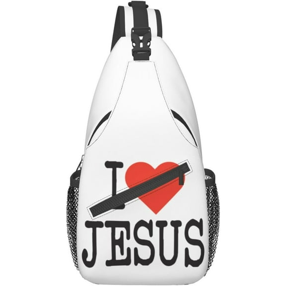 I Love Jesus Sling Bag Crossbody Hiking Travel Chest Bags Backpack Shoulder Daypack for Women Men