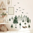 thumbnail image 4 of Large Mountain Wall Decals Pine Tree Forest Animal Wall Decals Peel and Stick Forest Tree Woodland Deer Birds Animal Wall Decals Mountain Tree Wall Stickers for Kids Room Nursery Decor, 4 of 7