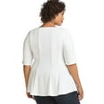 thumbnail image 2 of Just My Size Womens Peplum Top, 4X, White, 2 of 3