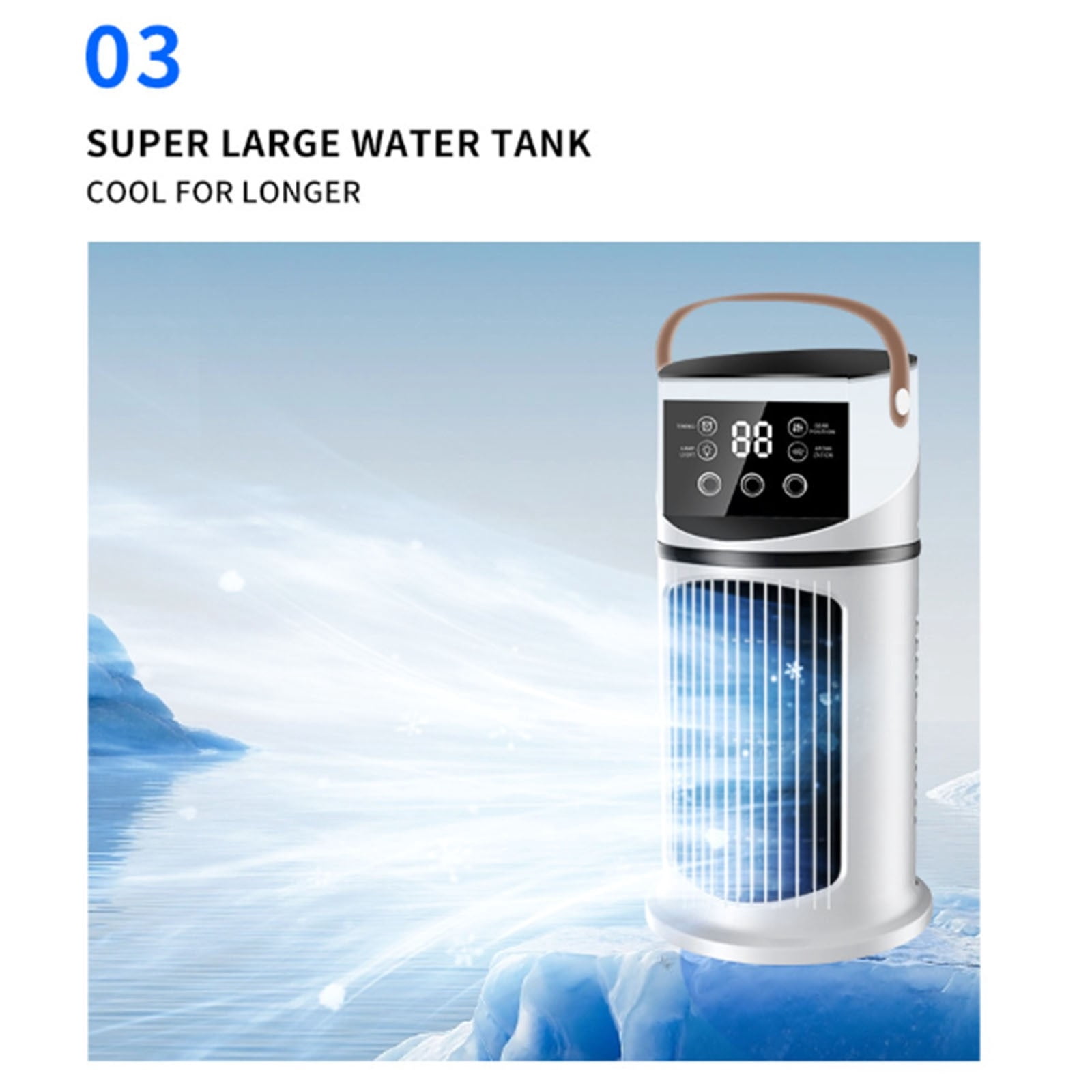 Bfogop Battery Powered Air Conditioner, Rechargeable Small Air Conditioner for Room,Personal Air Cooler, Portable Mini AC Unit Cooling Fan for Camping,Tent,Car,Desktop,Bedroom