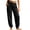 Black, variant on Women Cotton Solid Color Jogger Pants Elastic Waist Drawstring Trousers with Pockets Casual Loose Fit Yoga Sweatpants