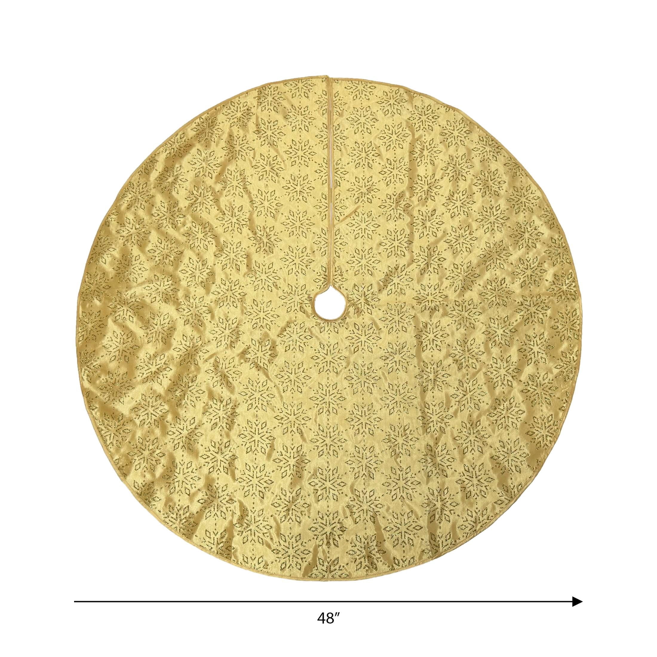 Satin Snowflake Christmas Tree Skirt, Yellow, 48", by Holiday Time