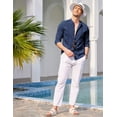thumbnail image 5 of COOFANDY Men's Long Sleeve Cuban Guayabera Shirt Relax Fit Casual Summer Beach Button Down Shirts, 5 of 6