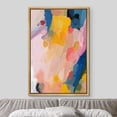 thumbnail image 3 of IDEA4WALL Framed Canvas Print Pastel Blue, Orange & Pink Paint Strokes Abstract Shape Wall Art Modern Artwork Decor Bohemian Colorful Chic for Living Room, Bedroom - Natural 16"x24", 3 of 5