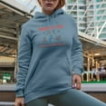 thumbnail image 2 of Witty Frosty's Snowflake Cafe with a Snowman, Christmas Shop Sign Art Merch Gift, Light Blue Hooded Sweatshirt or Hoodie, Small, 2 of 5
