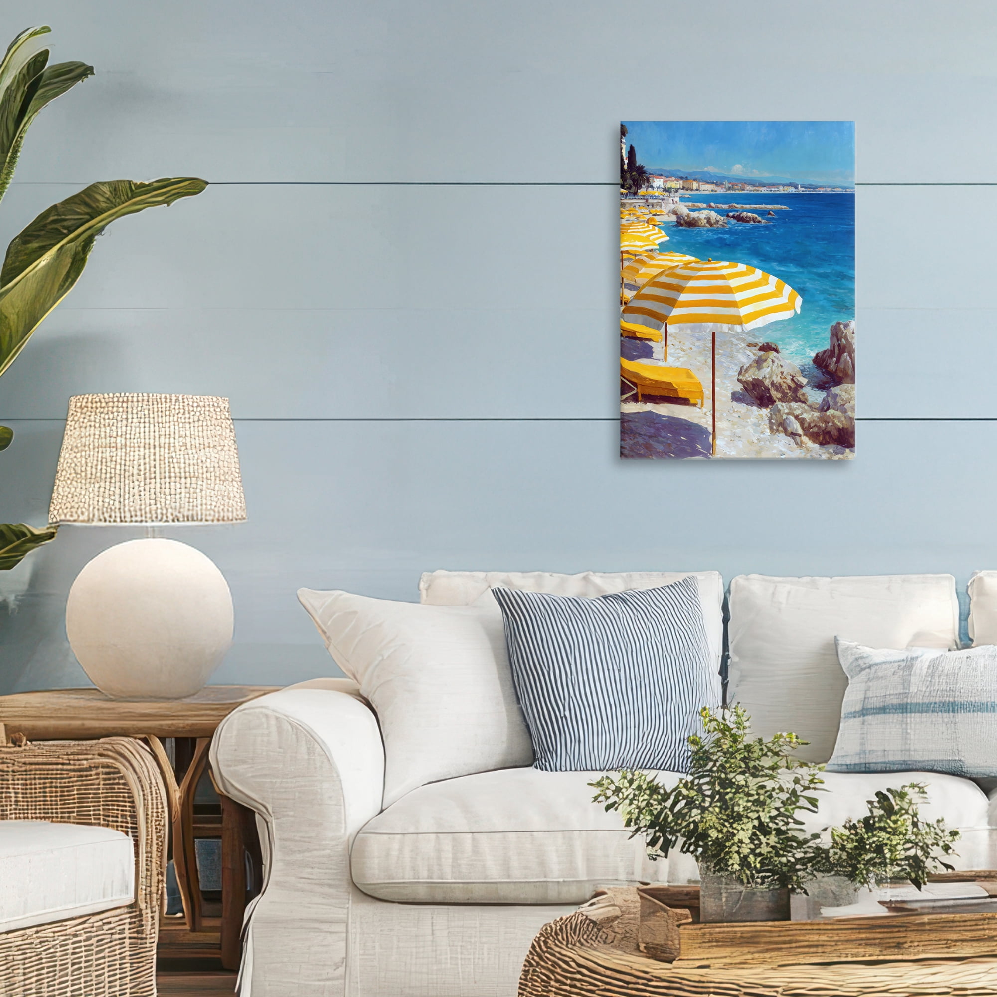 Stupell Industries Sunshine on the Shore Canvas Wall Art, design by Petal Prints Design