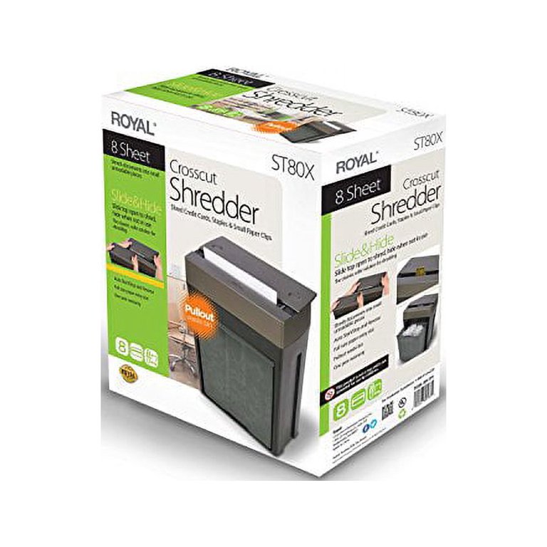 Royal ST80X 8-Sheet Crosscut Paper Shredder with Pullout Basket