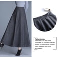 thumbnail image 4 of Falda larga de mujer, falda a cuadros de cintura alta, corte A retro, 4 of 6