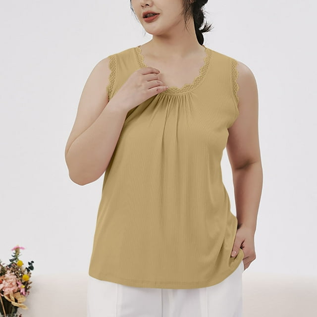 Censtreet Débardeurs pour Femmes Modal Col Rond Basique Tendance Sans Manches T-Shirts Femme