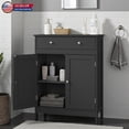 thumbnail image 2 of Hassch Black Floor Standing Cabinet with 1 Drawer, 2 Doors and Adjustable Shelf, Easy Assembly, 23.6"L x 11.8"W x 31.5"H, 2 of 10