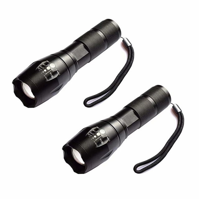2 linternas LED de alta potencia con 2 baterías recargables 18650, linterna táctica con cargador USB ER