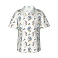 thumbnail image 1 of Balery Funny Kawaii Unicorns Dancing Camisas hawaianas de manga corta para hombre, camisas playeras de corte holgado, camisas de vacaciones con botones,Medium, 1 of 7