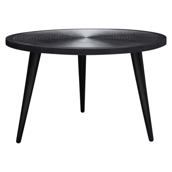 Diamond Sofa Vortex Round Cocktail Table in Solid Mango Wood Top in Black Finish & Iron Legs