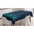 thumbnail image 1 of Ambesonne Chicago Skyline Tablecloth Rectangular Table Cover, Blue Panorama, 52"x70", Dark Blue and Turquoise, 1 of 3