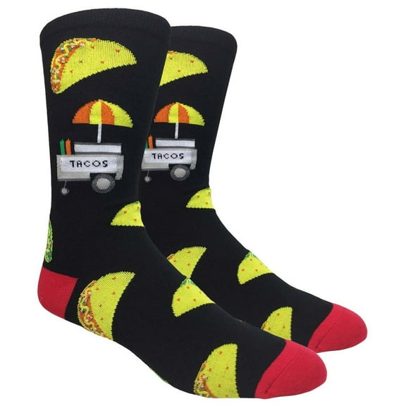 Urban-Peacock Men's Novelty Fun Socks - Tacos - Black - 1 Pair
