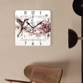 thumbnail image 4 of 16 Inch Wall Clock Battery Operated Square Clock Decorative for Office, Kitchen, Outdoor, Living Room，Birds Butterfy Flowers Image, 4 of 4