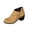 Khaki, variant on Women's Flock Spliced PU Ankle Boots Metal Snap Button Decor Inner Side Zipper Round Toe Block Heel Outsole Short Boots for Daily Commute and Fall Winter Casual Outfits