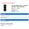 thumbnail image 2 of Front Left Window Switch - Compatible with 2000 - 2003 Ford Windstar 2001 2002, 2 of 2
