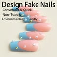 thumbnail image 2 of Fofosbeauty Christmas Nails 24pcs Press on False Nails Tips, Coffin Fake Acrylic Nails, French Bead Blue, 2 of 7