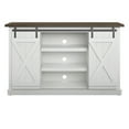 thumbnail image 5 of Twin Star Home TV Stand for TVs up to 60 in. with Sliding Barn Doors White/Saw Cut Espresso, 5 of 9