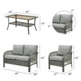 thumbnail image 2 of CozyHom 5 Piece Outdoor Patio Wicker Furniture Set Porch Conversation Sets Cozy Chairs Table Furniture Sets Use For Indoor Sun Room Chairs Sets, Gray, 2 of 12