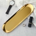 thumbnail image 2 of Oval Extra Large Gold Tray 30x9.5cm, Stainless Serving Tray Towel Storage Dish Plate Tea Trays Jewelry Plate Decorative Storage Tray, by TINGXIN, 2 of 6