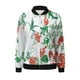 thumbnail image 5 of Puntoco Chaquetas para mujer con estampado floral y cremallera recortada y ligera con cuello alto Puntoco Puntoco-1, 5 of 6