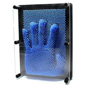 PowerTRC 3D Pin Art Sculpture Pin Impression 8" X 6" Toy Hand Mold | Novelty Gifts | Dark Bluee