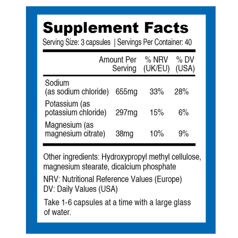 Fasting Salts Capsules Pure Electrolyte Supplement for Extended