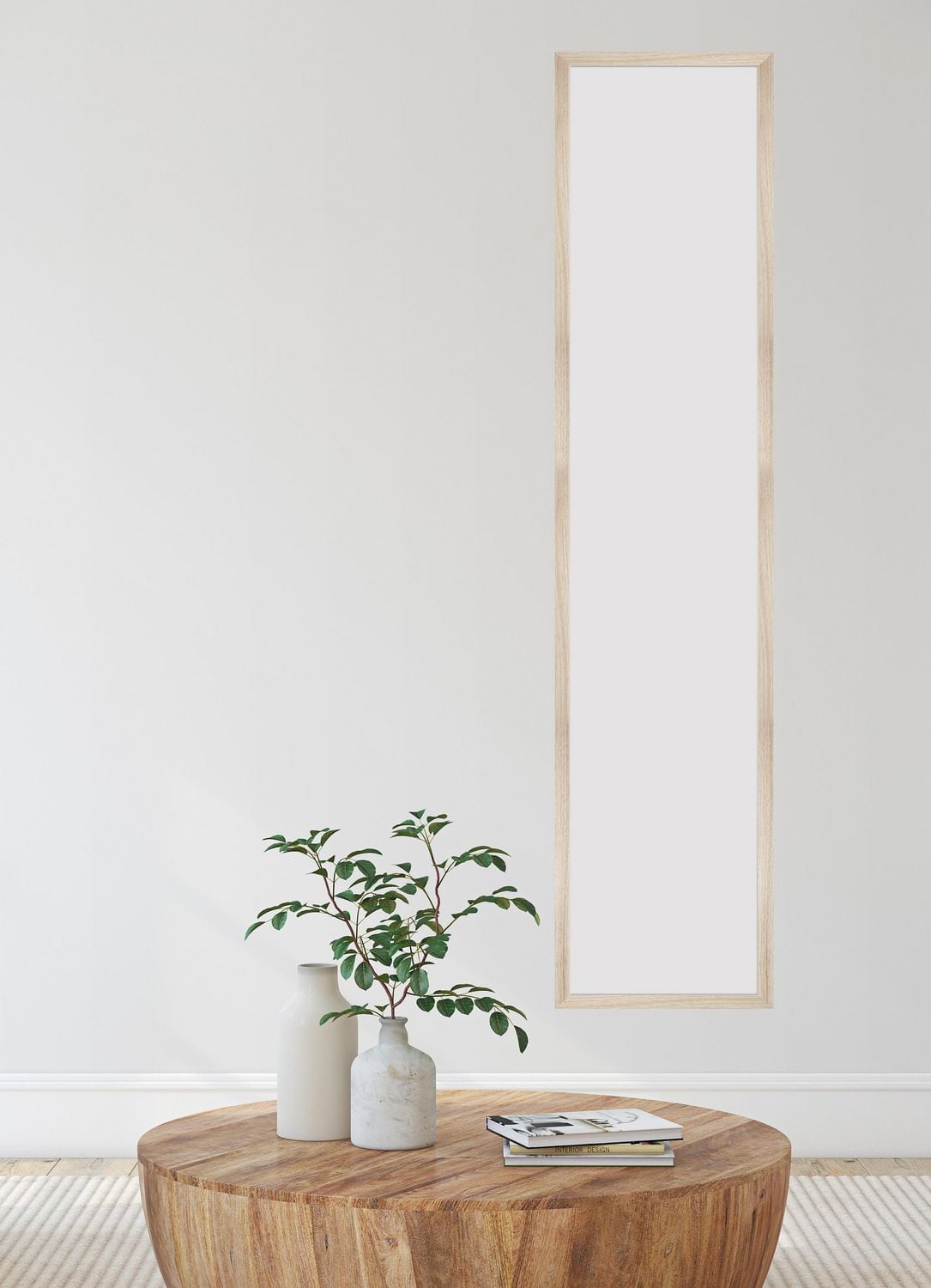 Hometrends Condo Slim Perfection Leaner Mirror, Lightwood, 13.84x70in