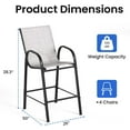 thumbnail image 3 of 8-Piece Outdoor Bar Stool Set - Stackable High-Back Textilene Chairs & Weatherproof Steel Frame, 330lb Capacity Patio Furniture for Backyard/Balcony/Porch, Quick Assembly & Rust-Resistant, 3 of 7