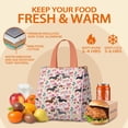 thumbnail image 5 of Dachshund and Flower Insulated Lunch Bag for Women & Adults,Large Portable Soft Cooler Lunch Bag,Thermal Food Storage Tote with Pearl Cotton,8.66L,8.75x5.75x9.5 Inch, 5 of 6