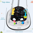 thumbnail image 6 of Slevoo Baby Doorway Jumper Baby Bouncer with Bumper, Two Jingle Rattles & Play Tray, Quiet Bear, 6 of 7