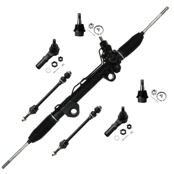 Detroit Axle - 4WD Front Steering Rack & Pinion Kit for 2002-2005 Dodge Ram 1500 Power Steering Rack and Pinion Assembly 2 Lower Ball Joints 2 Sway Bars 2 Outer Tie Rods 2003 2004 Replacement