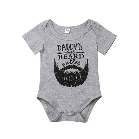 Luiryare Newborn Baby Boy Letter Onesies Cotton Short Sleeve Romper Bodysuit Outfits Clothes