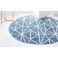 thumbnail image 3 of Rugs.com Lattice Trellis Collection Rug – 5 Ft Round Blue Low-Pile Rug Perfect For Kitchens, Dining Rooms, 3 of 9