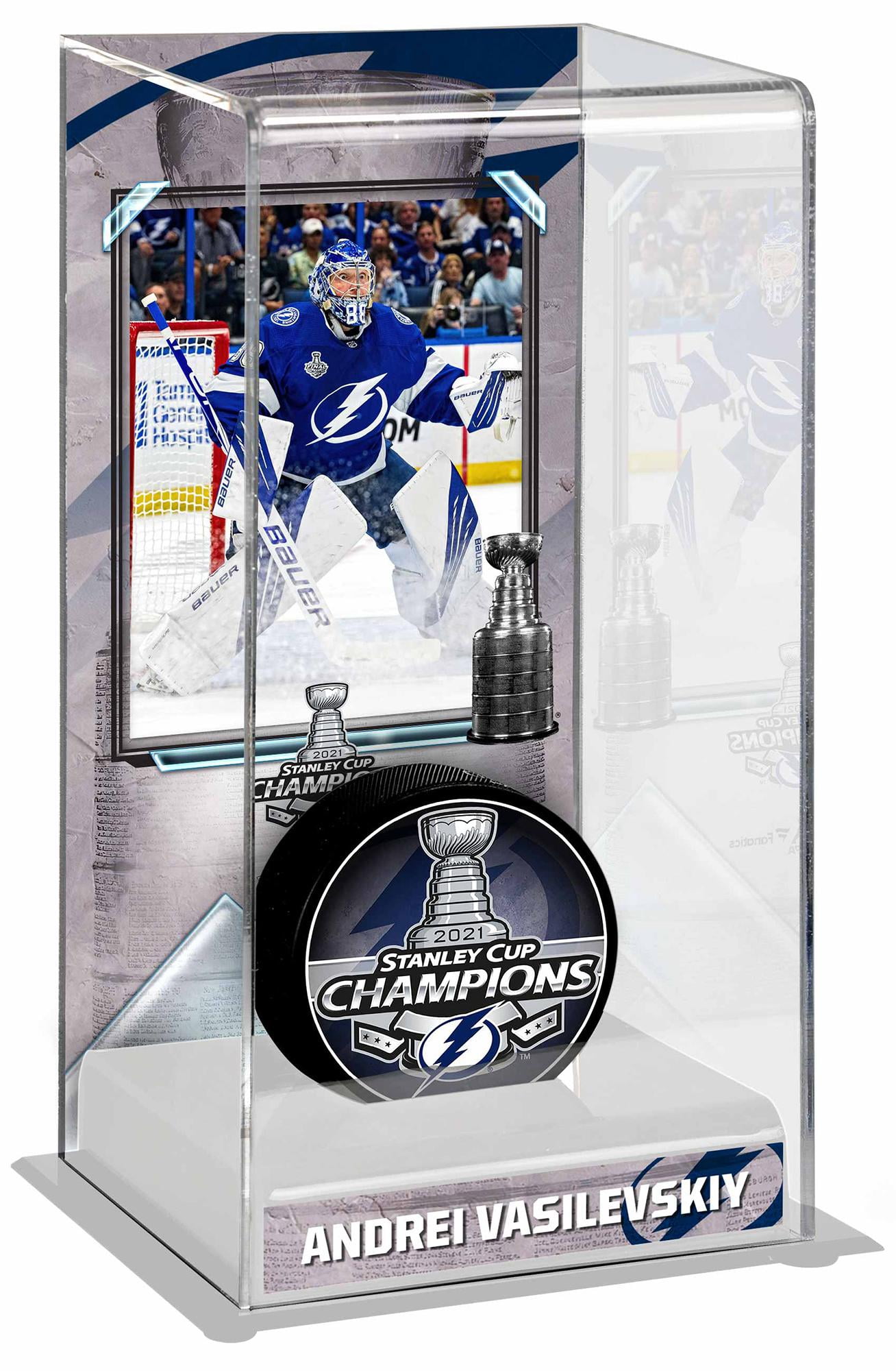 Andrei Vasilevskiy Tampa Bay Lightning 21 Stanley Cup Champions Logo Deluxe Tall Hockey Puck Case Walmart Com