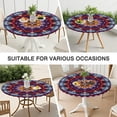 thumbnail image 7 of Colorful Tie Dye Mandala Pattern Round Fitted Tablecloth with Elastic Edge,Dining Table Cover Waterproof,Outdoor Round Tablecloth for Camping,Dining,Indoor and Outdoor, 7 of 7