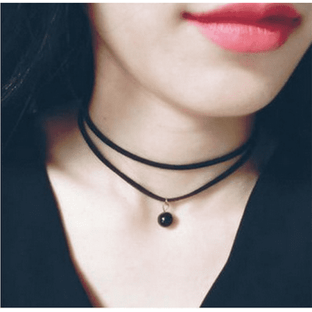 Trendy Duo Strap With Bead Choker Necklace