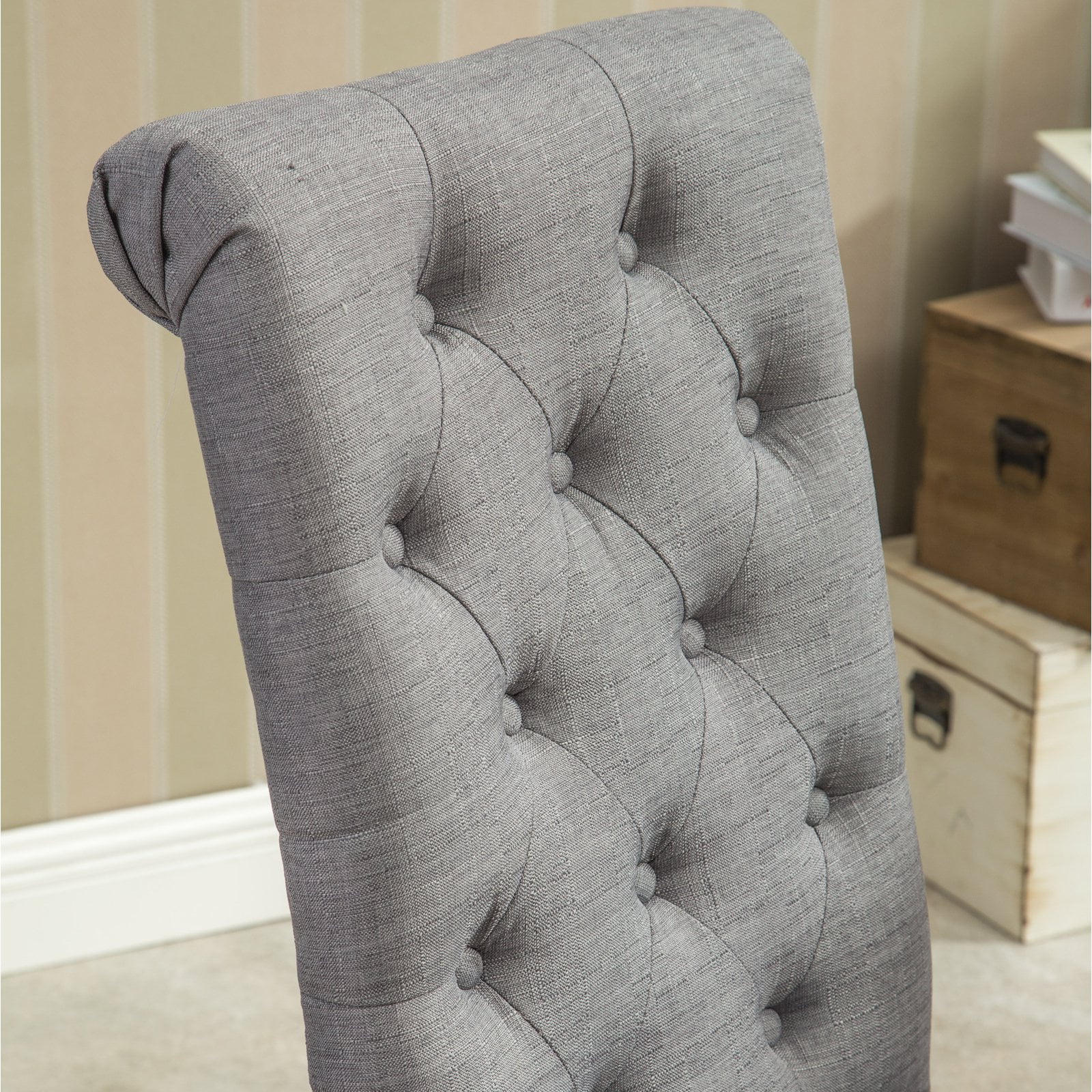 Roundhill Furniture Habit Dining Chair, Set of 2, Gray
