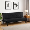 thumbnail image 4 of Pemberly Row 65" Futon Convertible Sofa Bed Sleeper Couch - Black Fabric w/ Foam, 4 of 10