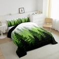 thumbnail image 3 of Feelyou Woodland Botanical Bedding Comforter Set for Adult, Green Tree Plant Twin Comforter Sets, Rustic Farmhouse Reversible Bedding Set, Microfiber Bedroom Decor, 2pcs, 3 of 8
